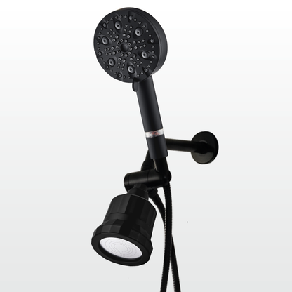 9-Mode Luxury Handheld &amp; Wall Combo Shower Head with Filtration Kit - Black